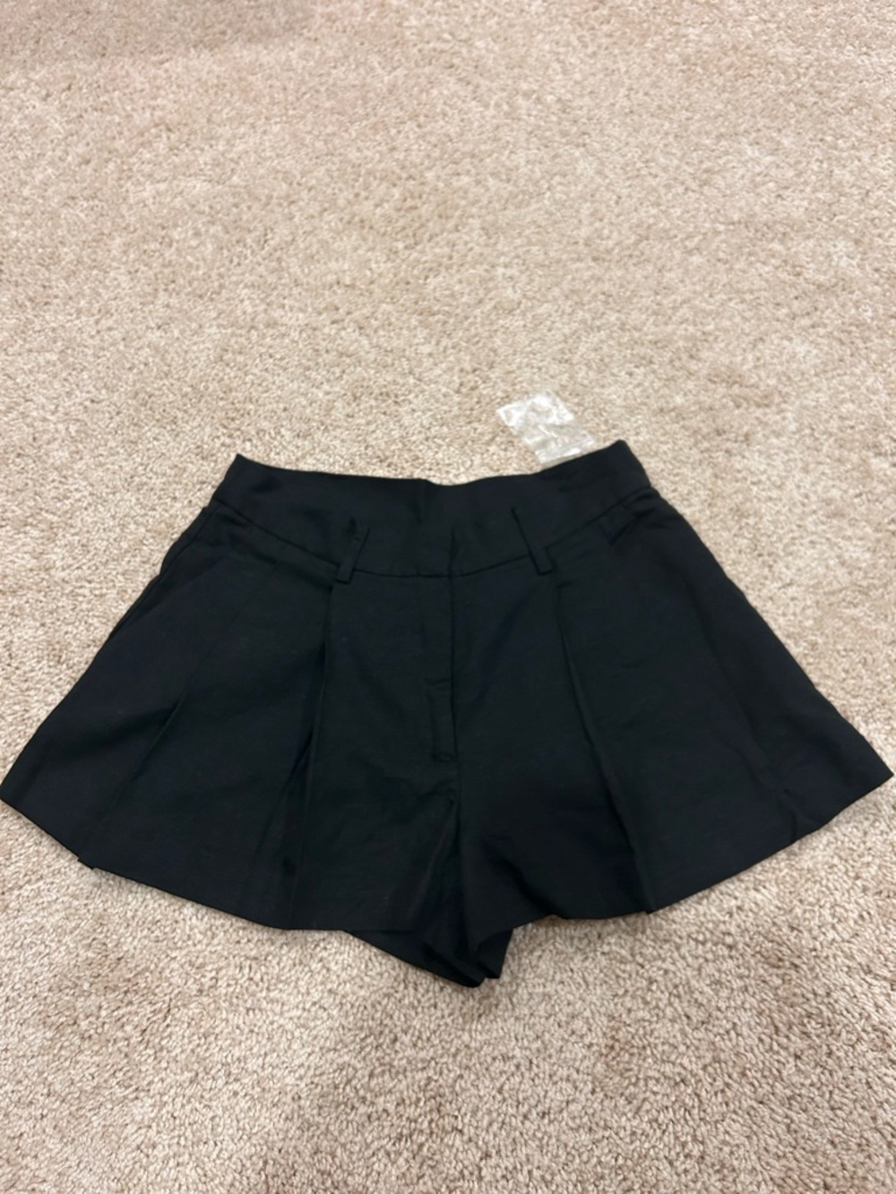 Black Women's Tailored Mid-Waist Shorts